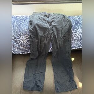 American Eagle Outfitters Wide Leg Cargo Pants in washed black
